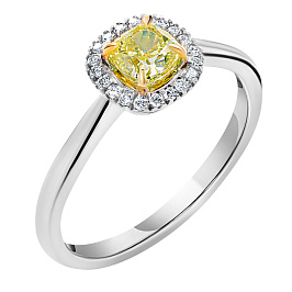 Кольцо DANAYA из желтого золота с фантазийным бриллиантом 0,62 ct