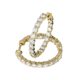 Серьги из желтого золота с бриллиантами