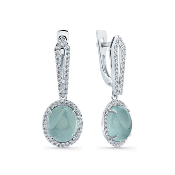 Серьги из белого золота с аквамаринами 8,66 ct