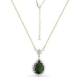 Колье из желтого золота с хромдиопсидом 3,435 ct