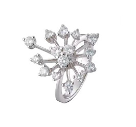 Кольцо из белого золота с бриллиантами