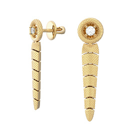 Серьги из желтого золота с бриллиантами 0,141 ct