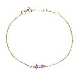 Браслет из розового золота с аметистом