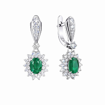 Серьги из белого золота с изумрудами 2,05 ct