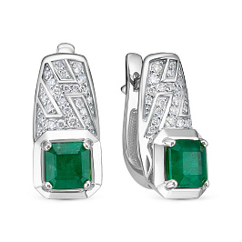 Серьги из белого золота с изумрудами 2,28 ct