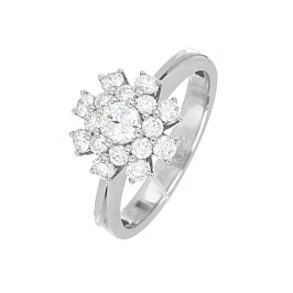 Кольцо из белого золота с бриллиантами
