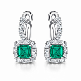 Серьги из белого золота с изумрудами 3,04 ct