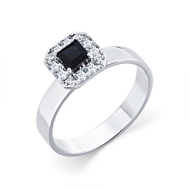 Кольцо из белого золота с сапфиром 0,384 ct