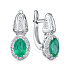 Серьги из белого золота с изумрудами 1,4 ct