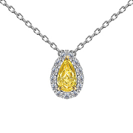 Колье из золота с фантазийным бриллиантом 0,38 ct