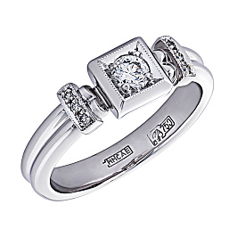 Кольцо из белого золота с бриллиантами 0,147 ct