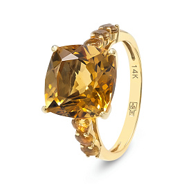 Кольцо из желтого золота с цитринами 9,5 ct