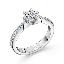 Кольцо ALROSA  из белого золота с бриллиантами 0,5 ct