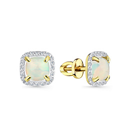 Серьги из желтого золота с опалами 1,682 ct