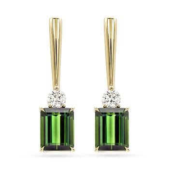 Серьги DANAYA  из желтого золота с турмалинами 5,42 ct