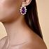 Серьги из желтого золота с аметистами 38,52 ct