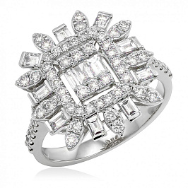 Кольцо из белого золота с бриллиантами