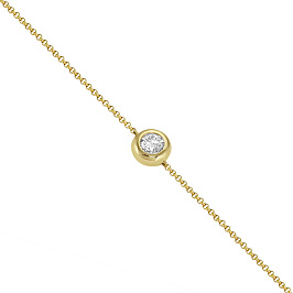 Браслет из желтого золота с бриллиантом 0,2 ct