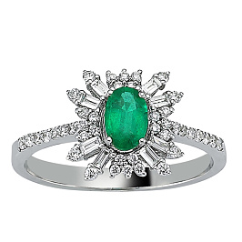 Кольцо из белого золота с изумрудом 0,46 ct