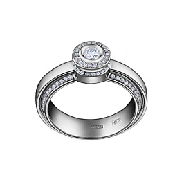 Кольцо из белого золота с бриллиантами 0,15 ct