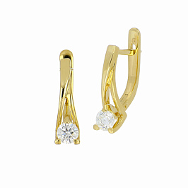 Серьги из желтого золота с бриллиантами 0,55 ct