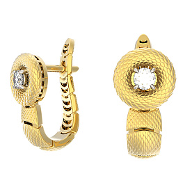 Серьги из желтого золота с бриллиантами 0,211 ct