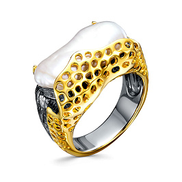 Кольцо из серебра с жемчугом