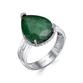 Кольцо из белого золота с изумрудом 2,6 ct