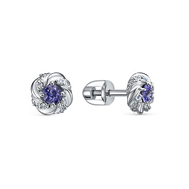 Серьги из белого золота с танзанитами 0,233 ct