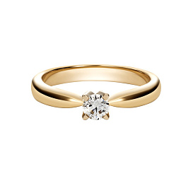 Кольцо из желтого золота с бриллиантом 0,29 ct