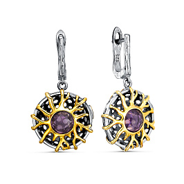 Серьги из серебра с аметистом