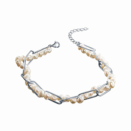 Браслет из белого серебра