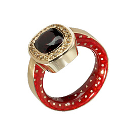 Кольцо из желтого золота с гранатом 2,84 ct