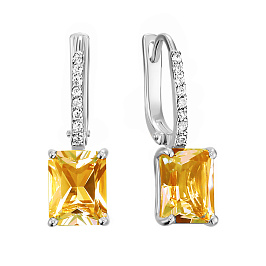 Серьги из белого золота с цитринами 3,86 ct