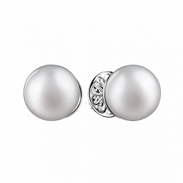 Серьги из белого золота с жемчугом 5,01 ct