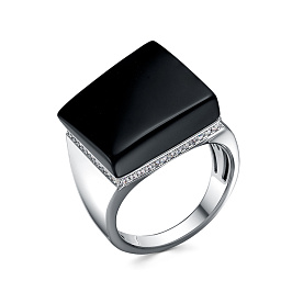 Кольцо из серебра с ониксом