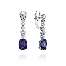 Серьги из белого золота с танзанитами 5,07 ct