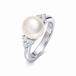 Кольцо из белого золота с жемчугом 7,37 ct