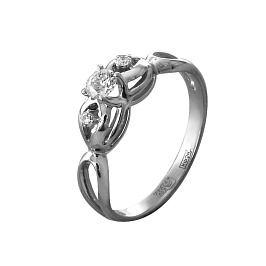 Кольцо из белого золота с бриллиантами 0,24 ct