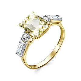 Кольцо из розового золота с цитрином 1,9 ct