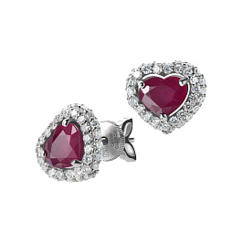 Серьги из белого золота с рубином 1,9 ct