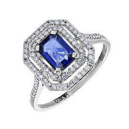 Кольцо из белого золота с сапфиром 0,94 ct