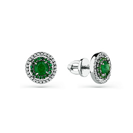 Серьги из белого золота с изумрудами 0,725 ct