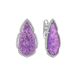 Серьги из белого золота с аметистами 16,69 ct