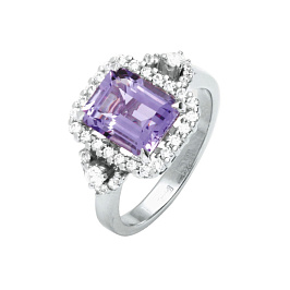 Кольцо из белого золота с аметистом 2,75 ct
