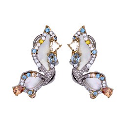 Серьги из серебра с перламутром