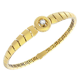 Браслет из желтого золота с бриллиантом 0,242 ct