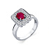 Кольцо из белого золота с рубином 1,029 ct