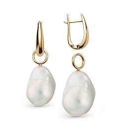 Серьги из желтого золота с жемчугом