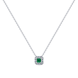 Колье из белого золота с изумрудом 0,31 ct